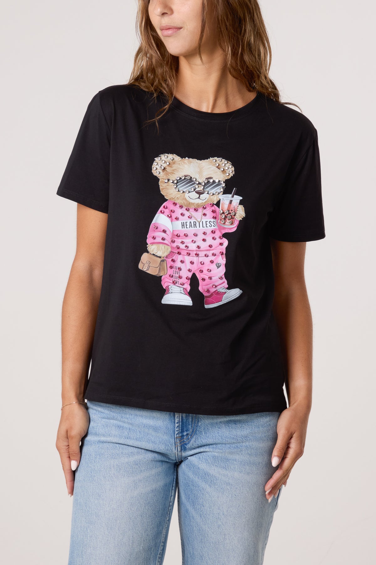 Embellished Shopping Bear T-Shirt