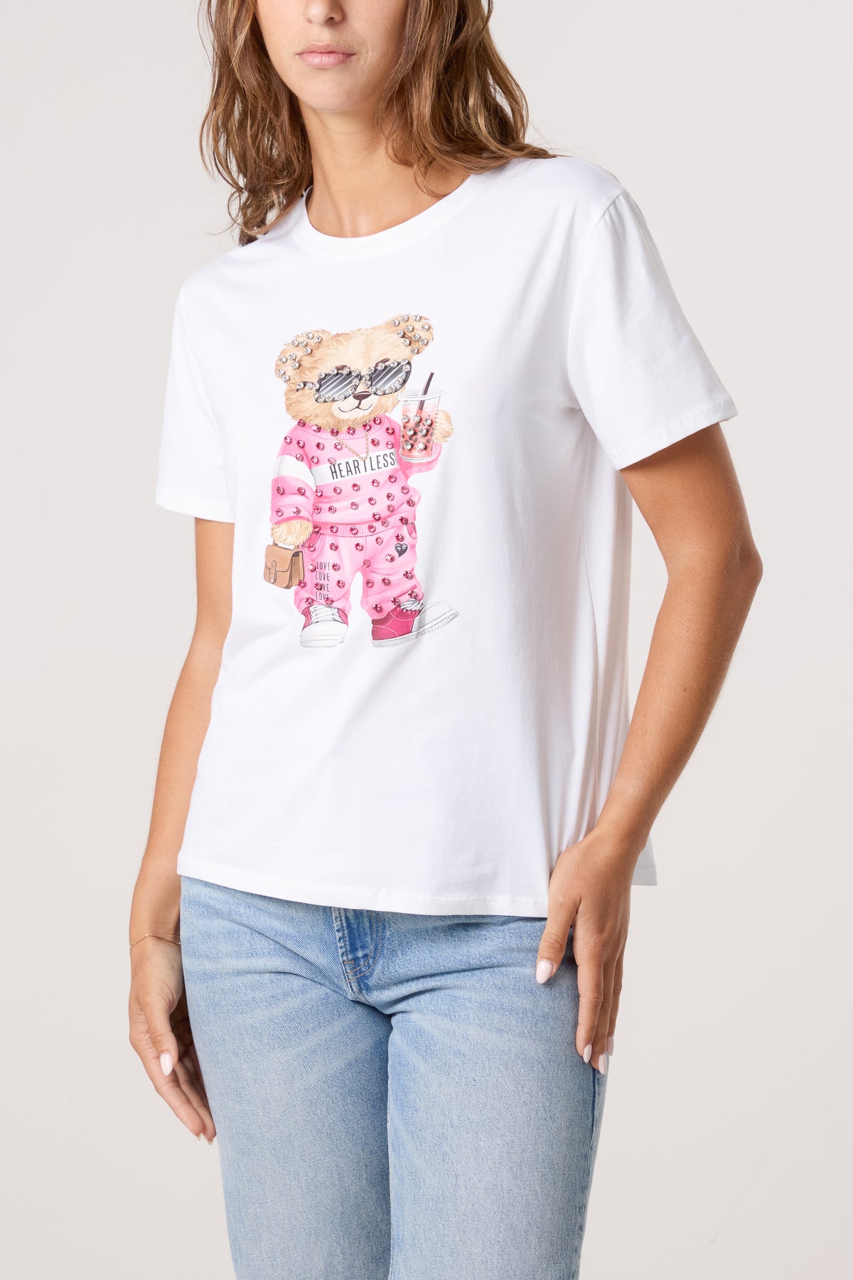 Embellished Shopping Bear T-Shirt