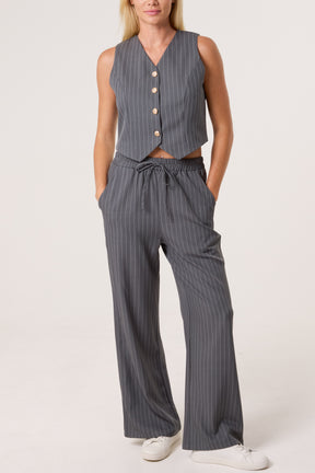 Pinstripe Waistcoat & Trouser Suit Co-Ord