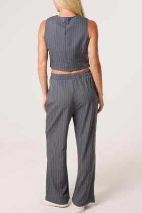 Pinstripe Waistcoat & Trouser Suit Co-Ord