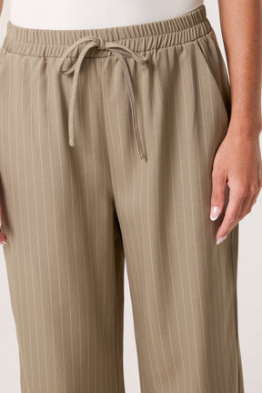 Elasticated Pinstripe Wide Leg Trousers