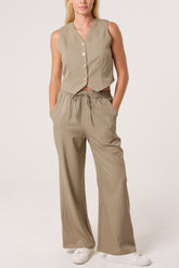 Pinstripe Waistcoat & Trouser Suit Co-Ord