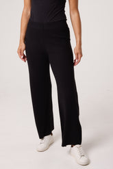 Ribbed Knit Wide Leg Trousers