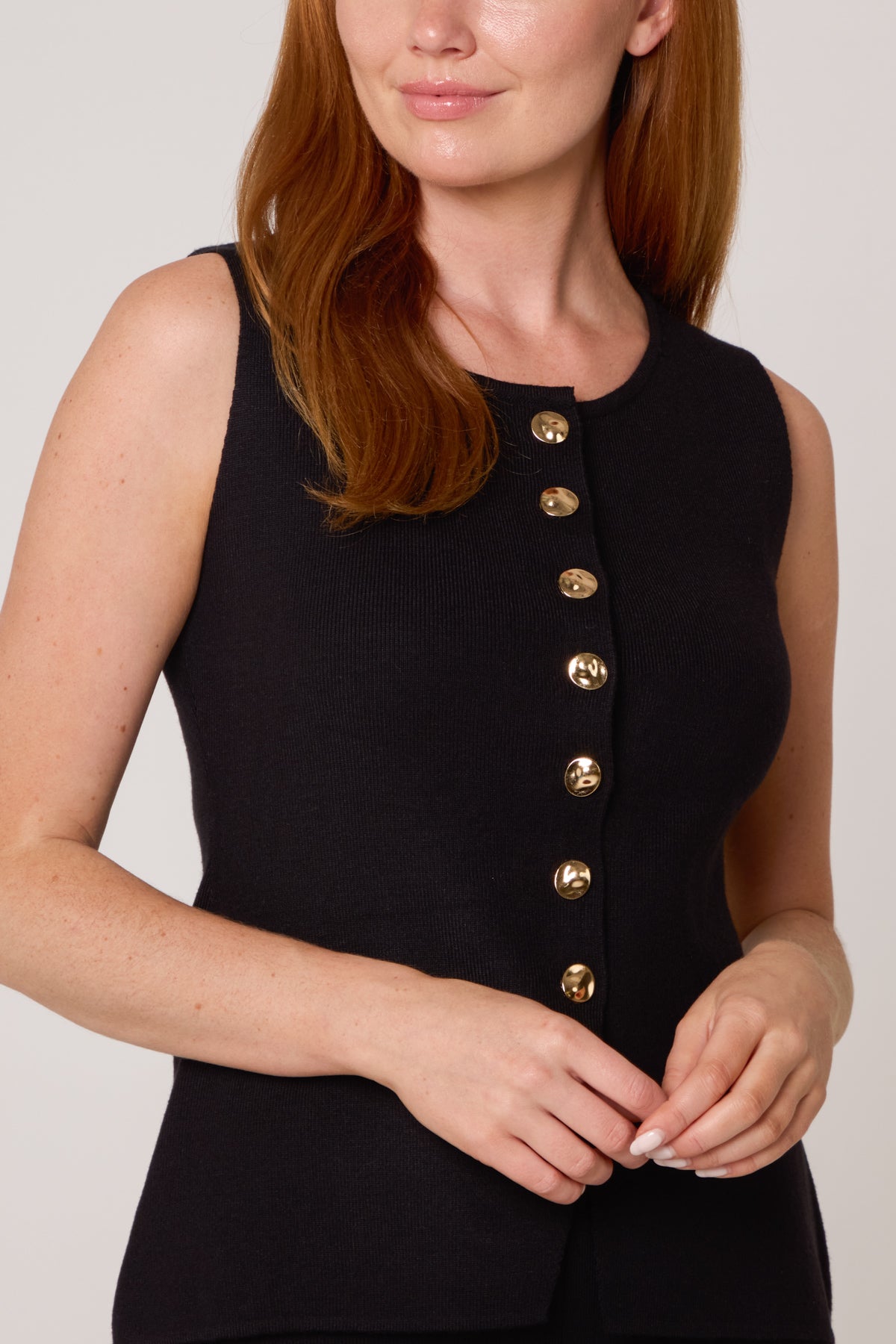 Ribbed Gold Button Waistcoat & Trouser Set