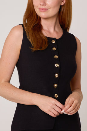 Ribbed Gold Button Waistcoat & Trouser Set