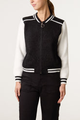 Knit Zip-Up Bomber Jacket