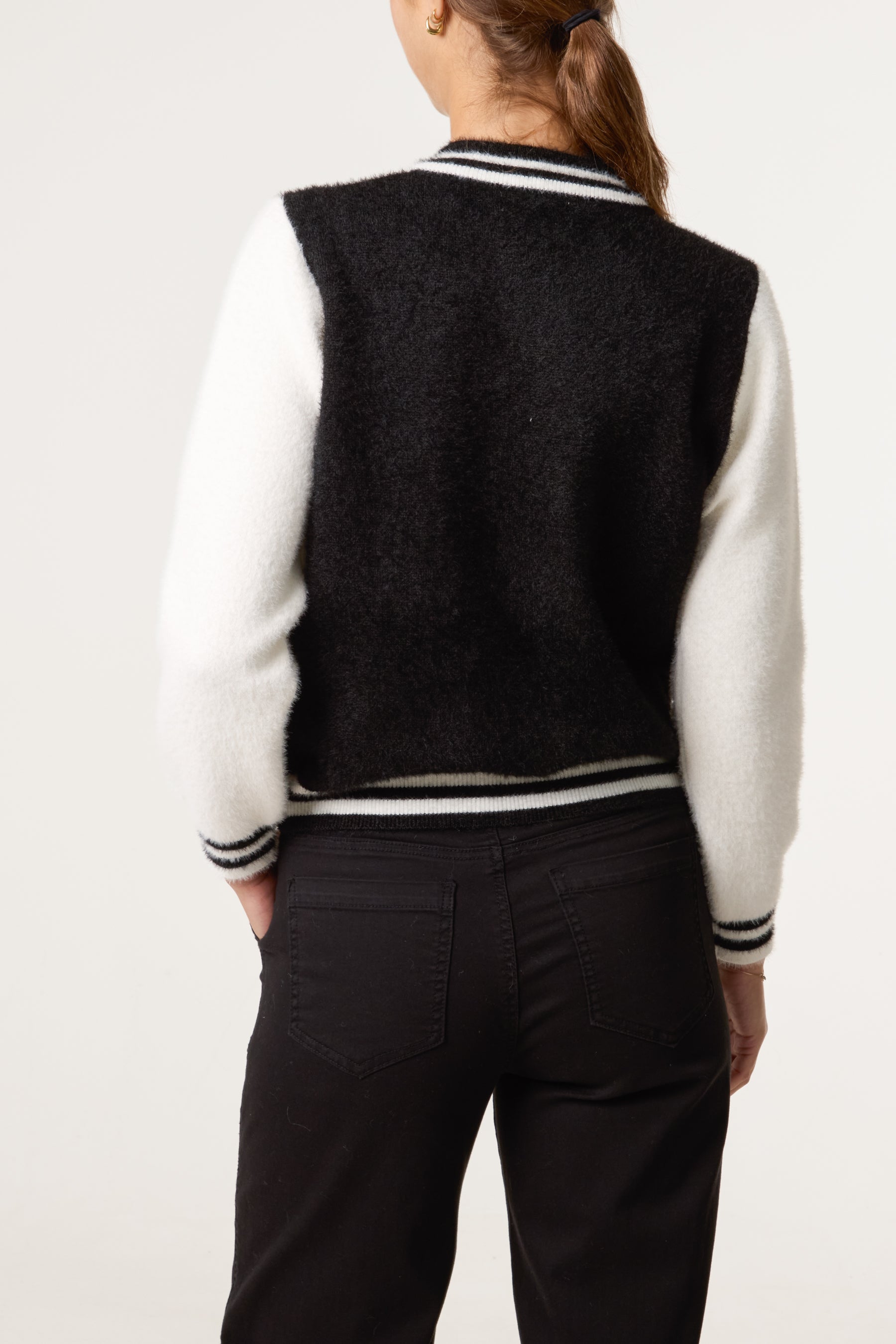 Knit Zip-Up Bomber Jacket