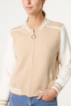 Knit Zip-Up Bomber Jacket