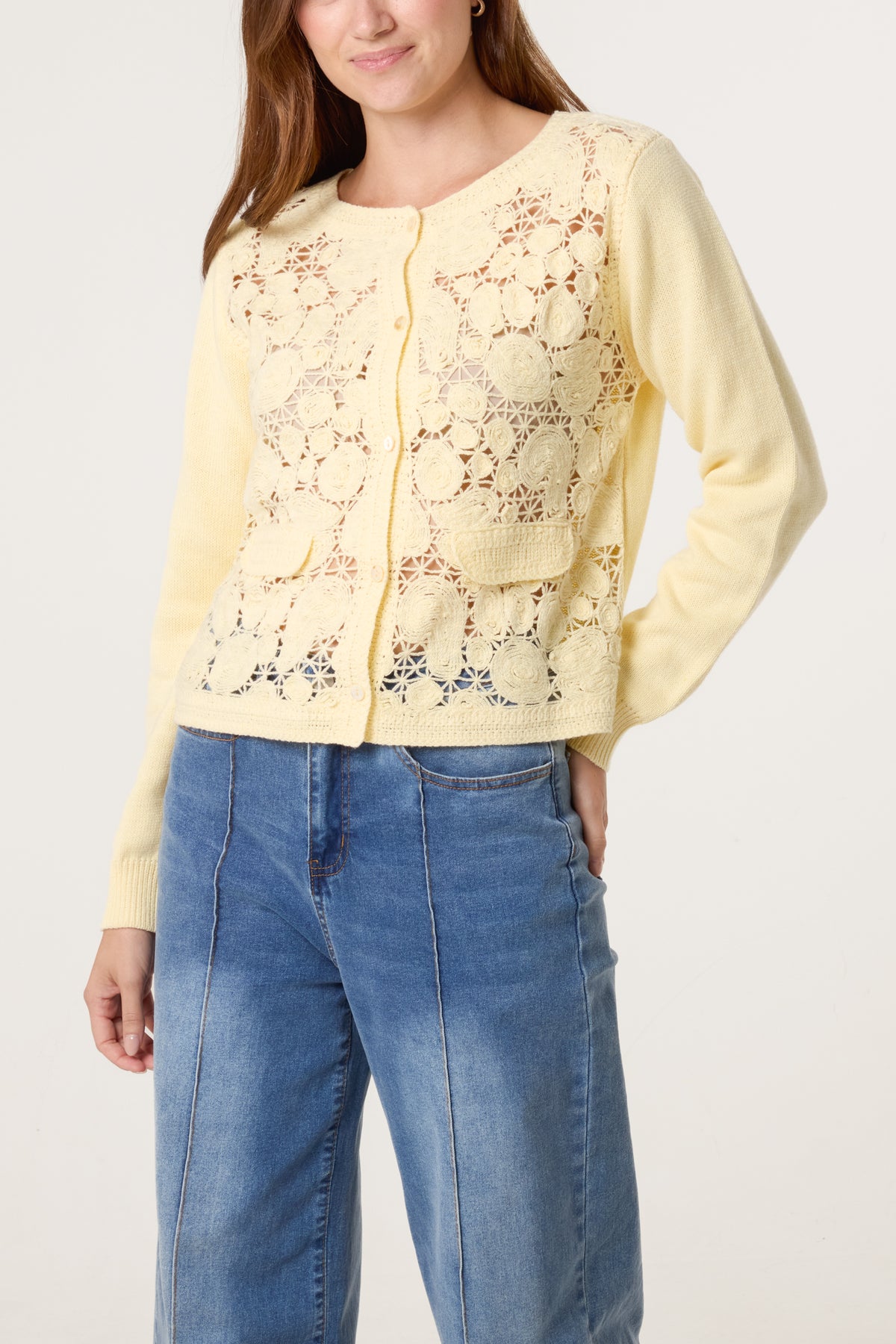 Knit Crochet Circles Cardigan