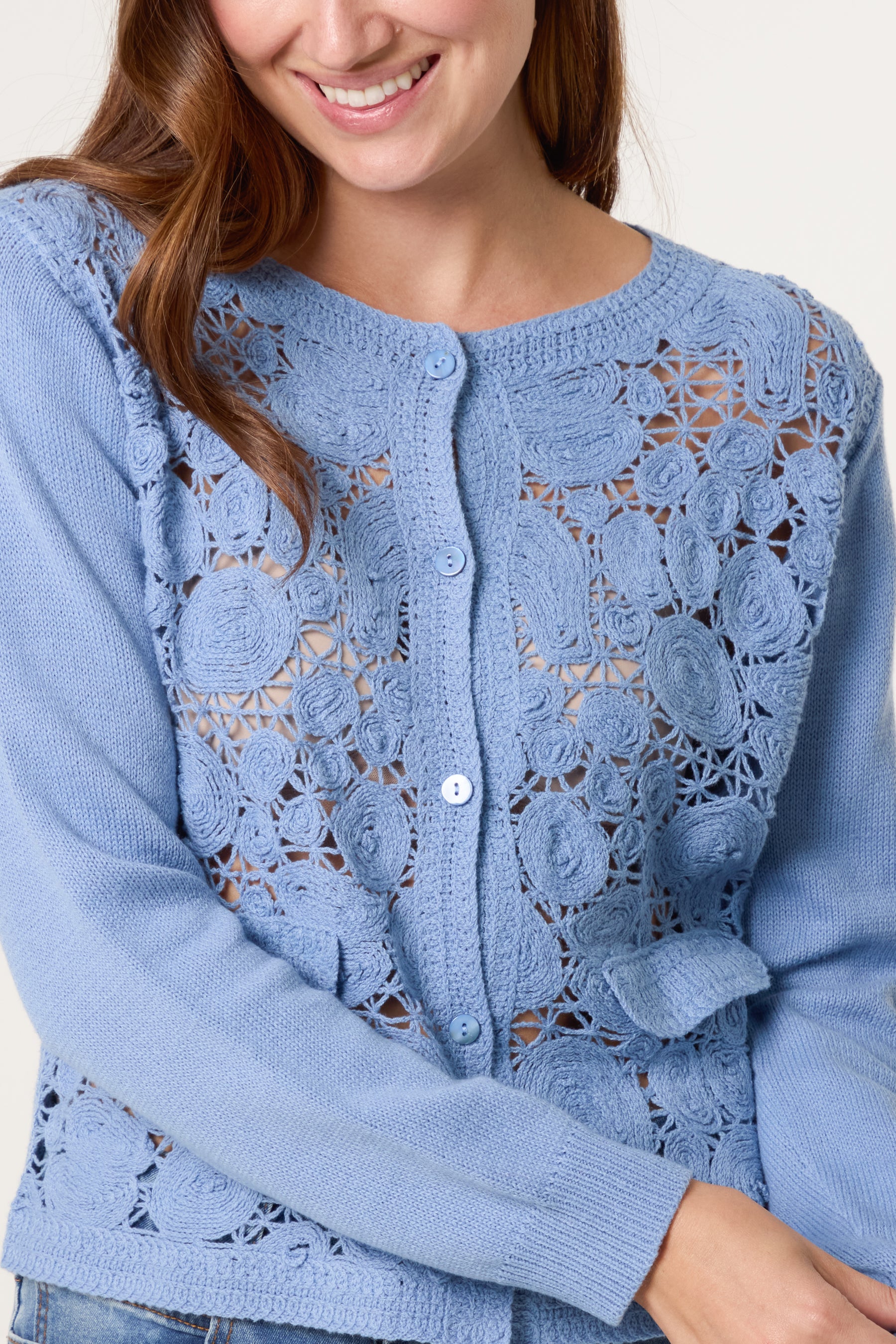 Knit Crochet Circles Cardigan