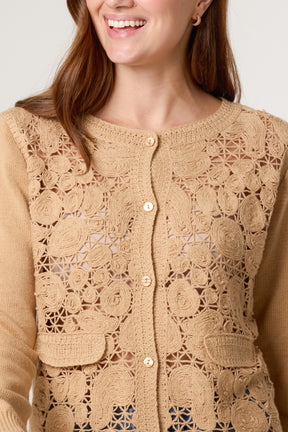 Knit Crochet Circles Cardigan