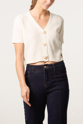 Starfish Gold Button Knit Cardigan