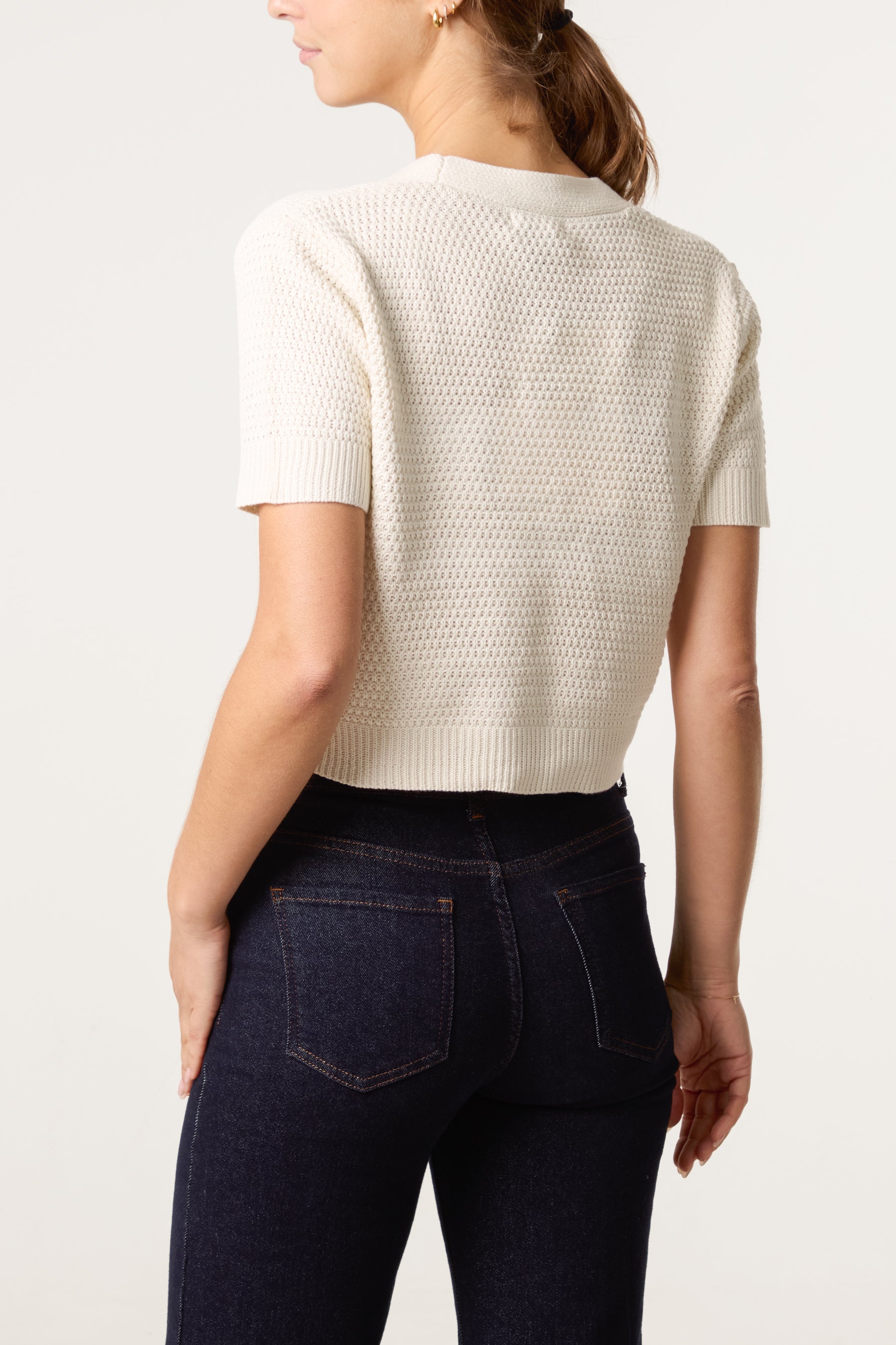 Starfish Gold Button Knit Cardigan