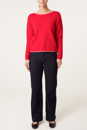 Back Gingham Bow Jumper