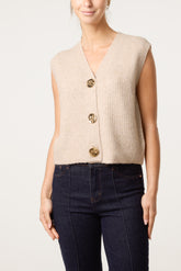 Gold Circle Button Knit Waistcoat