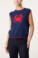 Crab Stitch Hem Knit Vest
