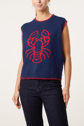 Lobster Stitch Hem Knit Vest