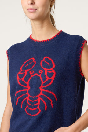 Lobster Stitch Hem Knit Vest