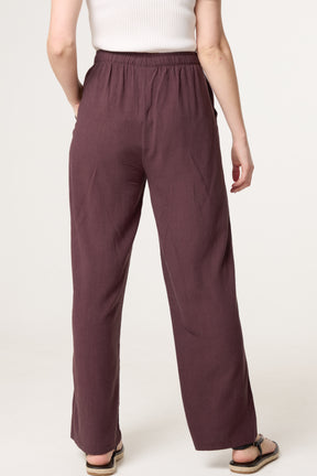 Linen-Blend Drawstring Trousers
