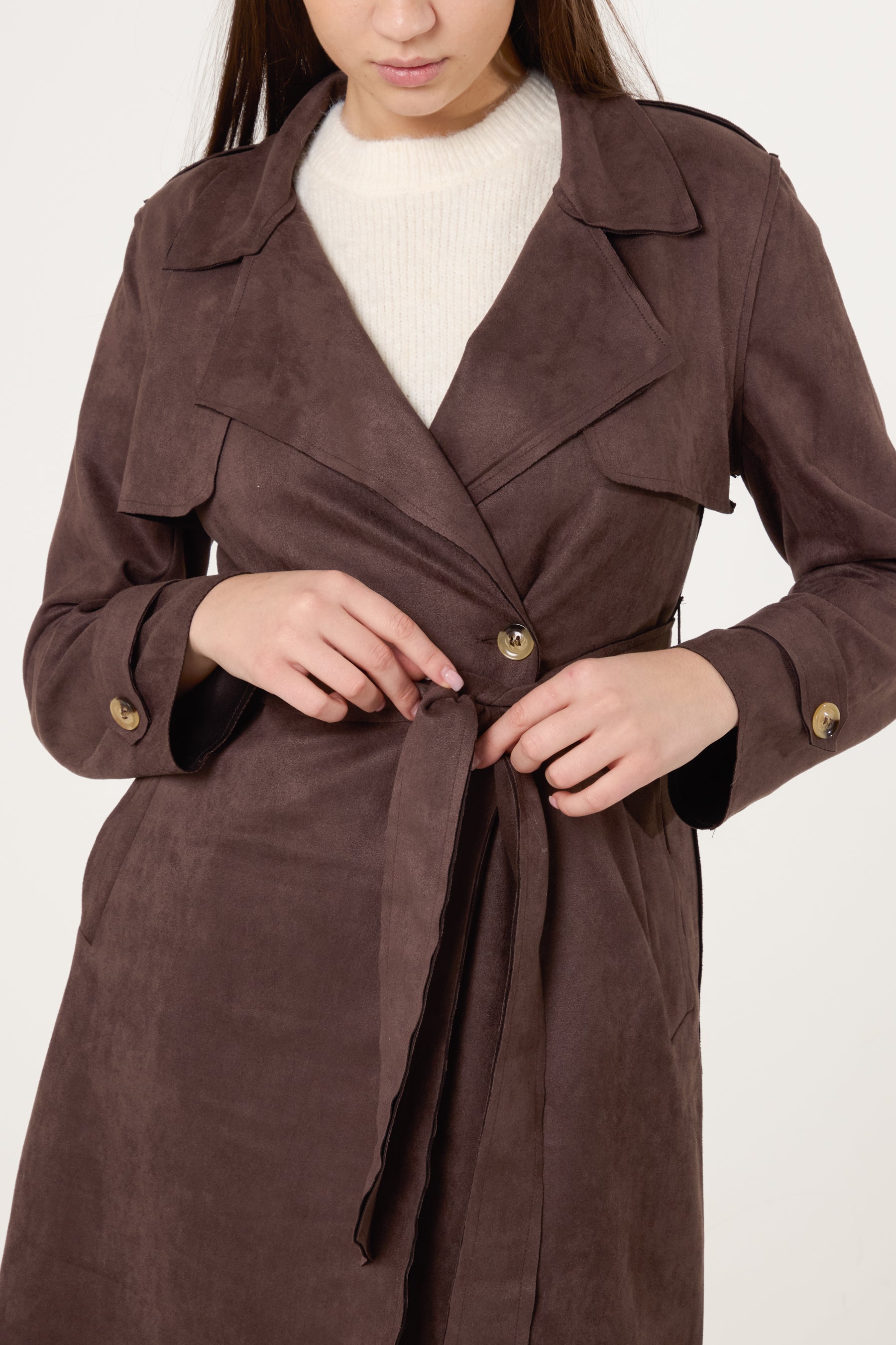 Classic Pointed Collar Trench Coat