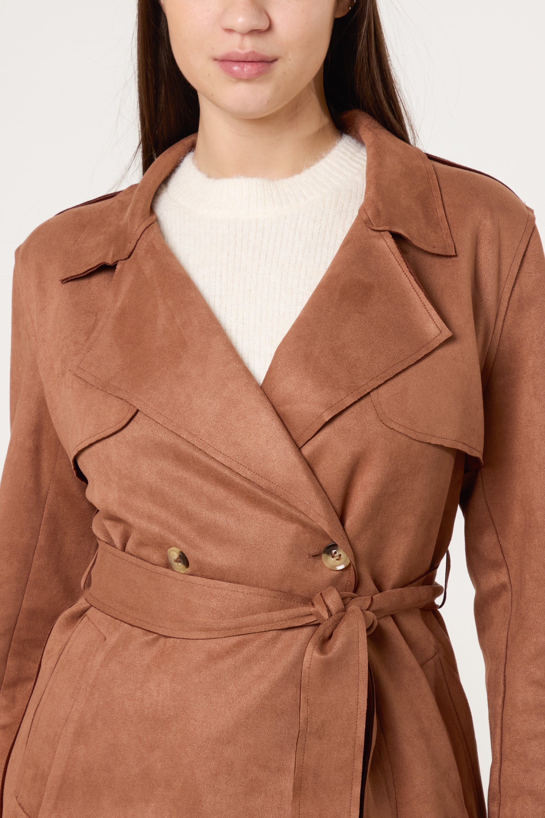 Classic Pointed Collar Trench Coat
