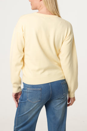 Embellished Sequin Strawberry Jumper