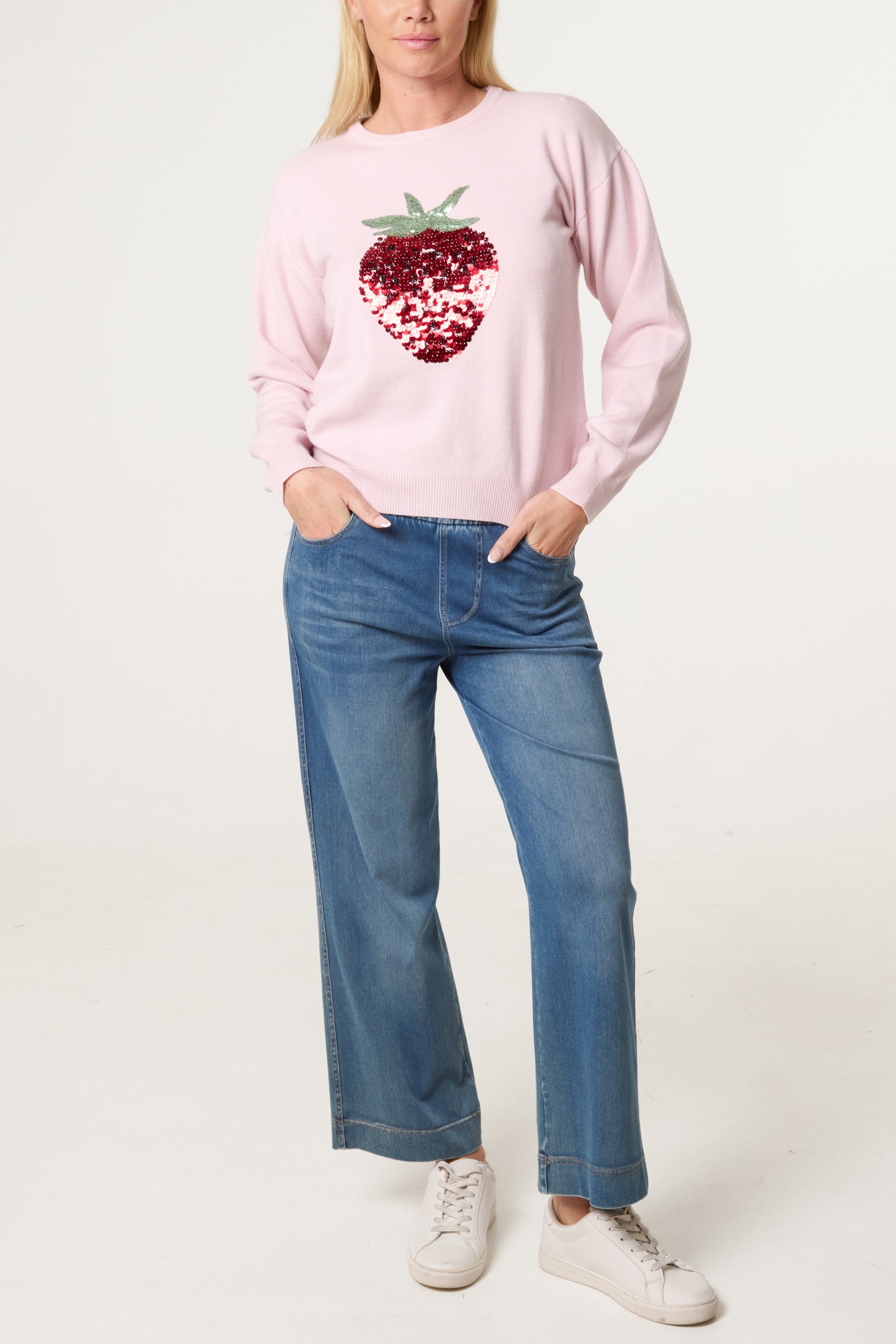 Embellished Sequin Strawberry Jumper