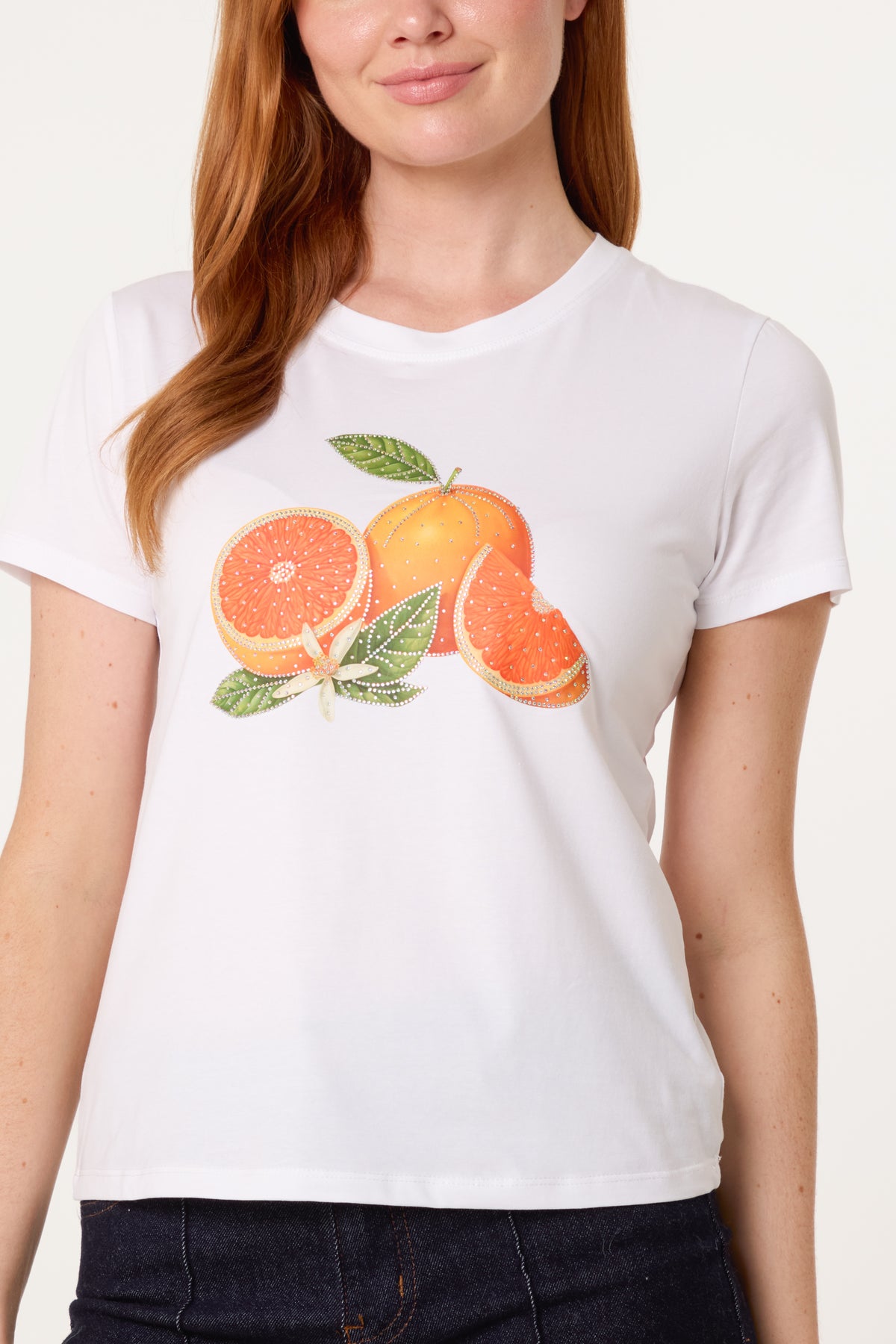 Embellished Orange T-Shirt