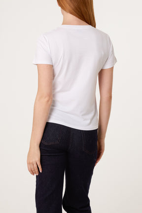 Embellished Orange T-Shirt