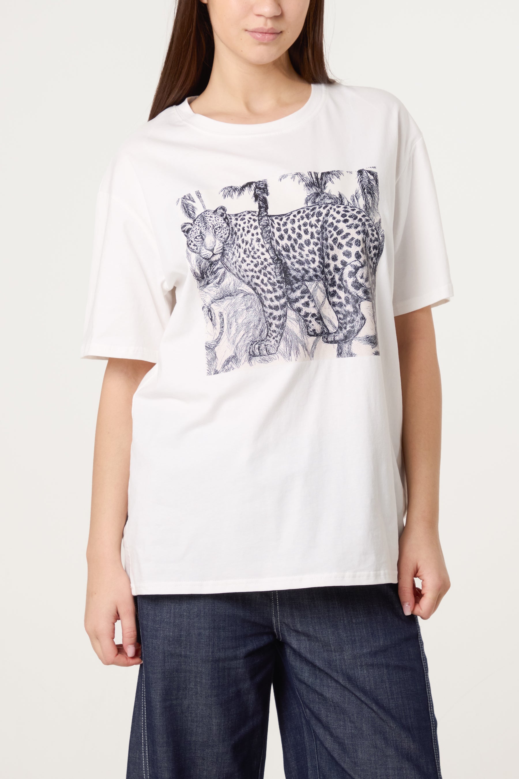 Leopard Sketch Relaxed T-Shirt