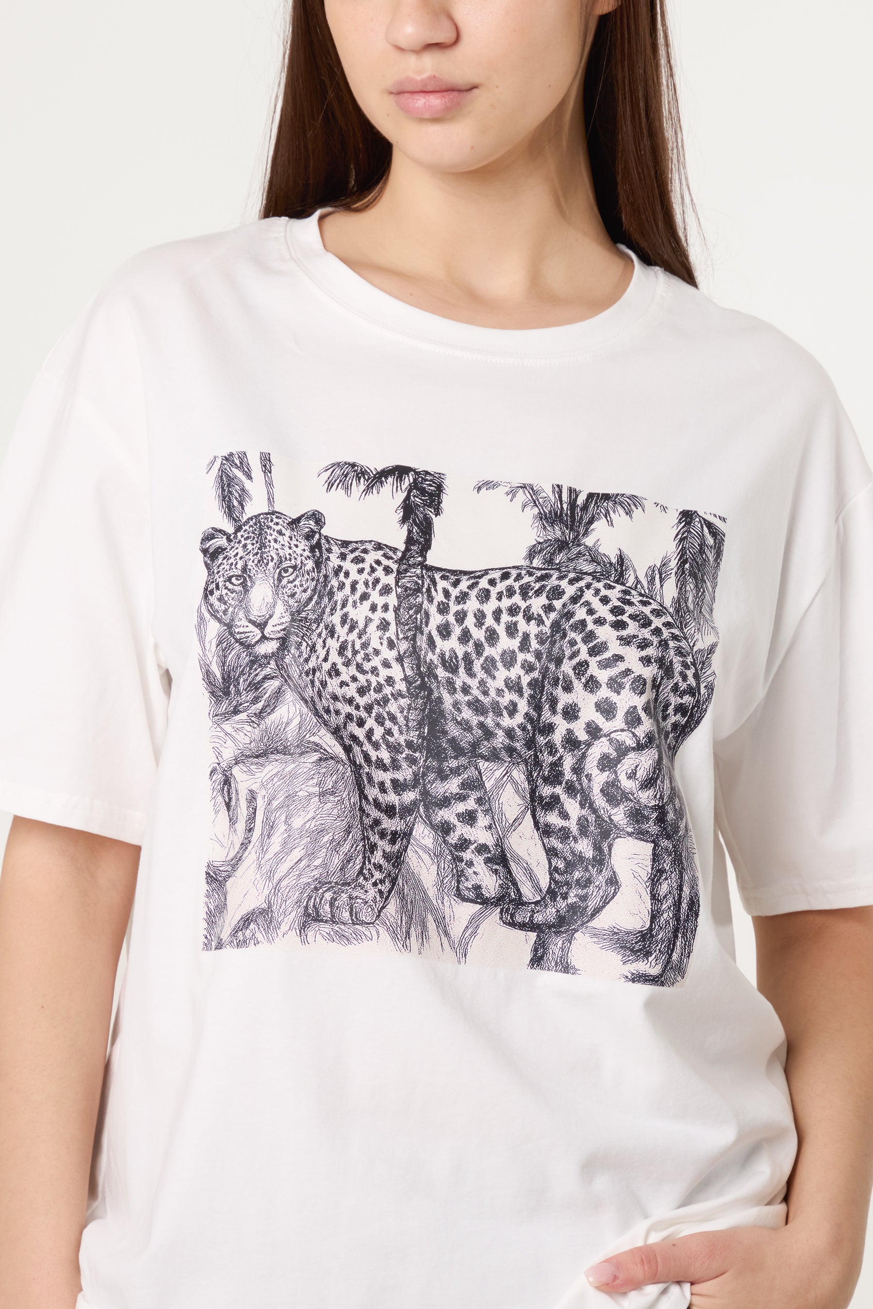 Leopard Sketch Relaxed T-Shirt