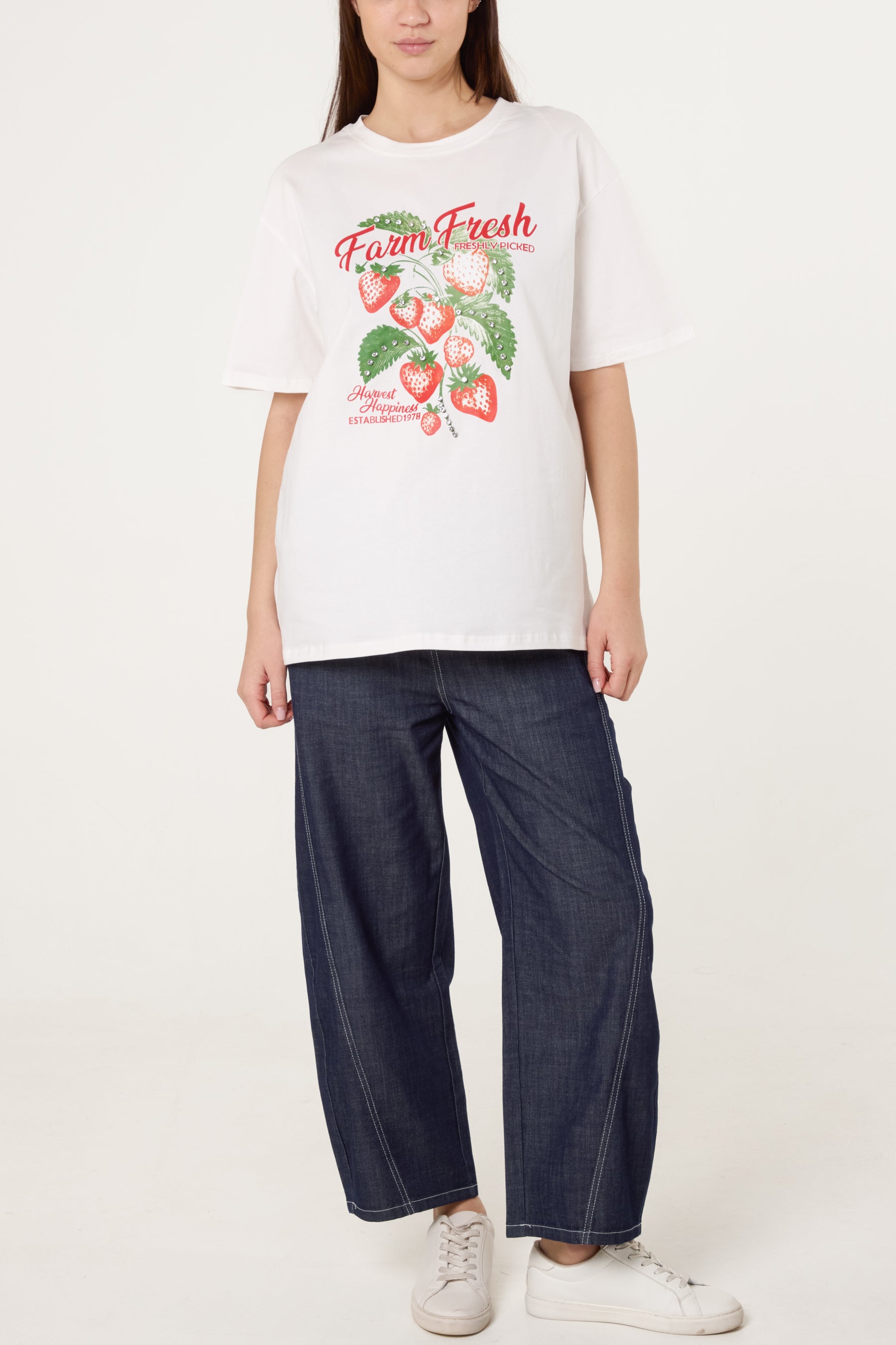 Embellished Strawberry Farm T-Shirt