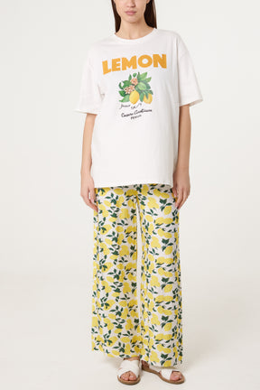 Lemon Graphic T-Shirt & Trousers Set