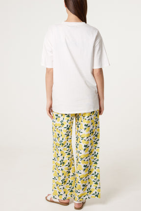 Lemon Graphic T-Shirt & Trousers Set
