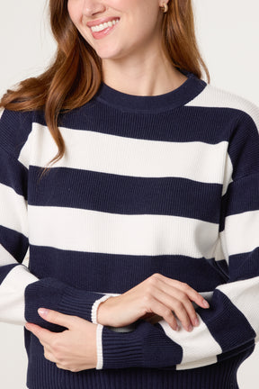 Crew Neck Sailor Stripe Jumper