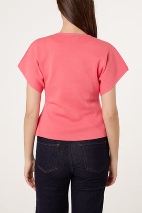 Gold Button Kimono-Style Sleeve Cardigan