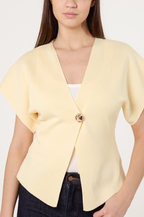 Gold Button Kimono-Style Sleeve Cardigan