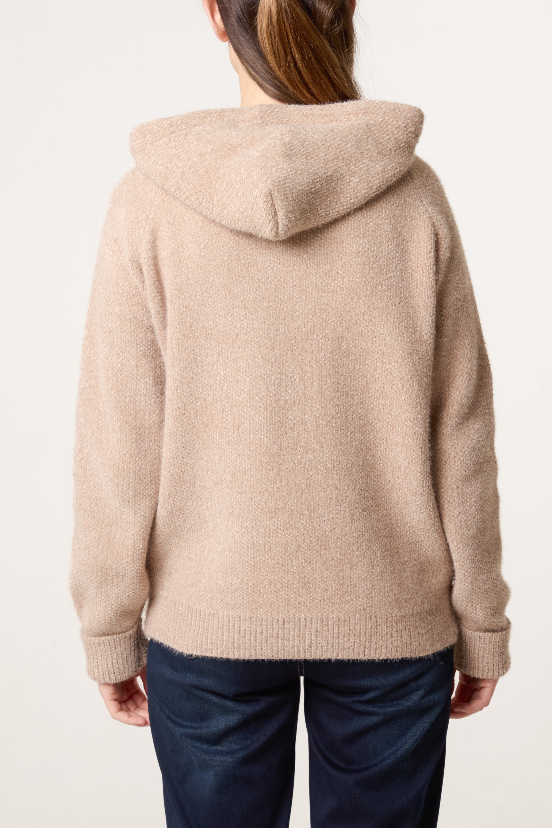 Zip Up & Pocket Knit Cosy Hoodie