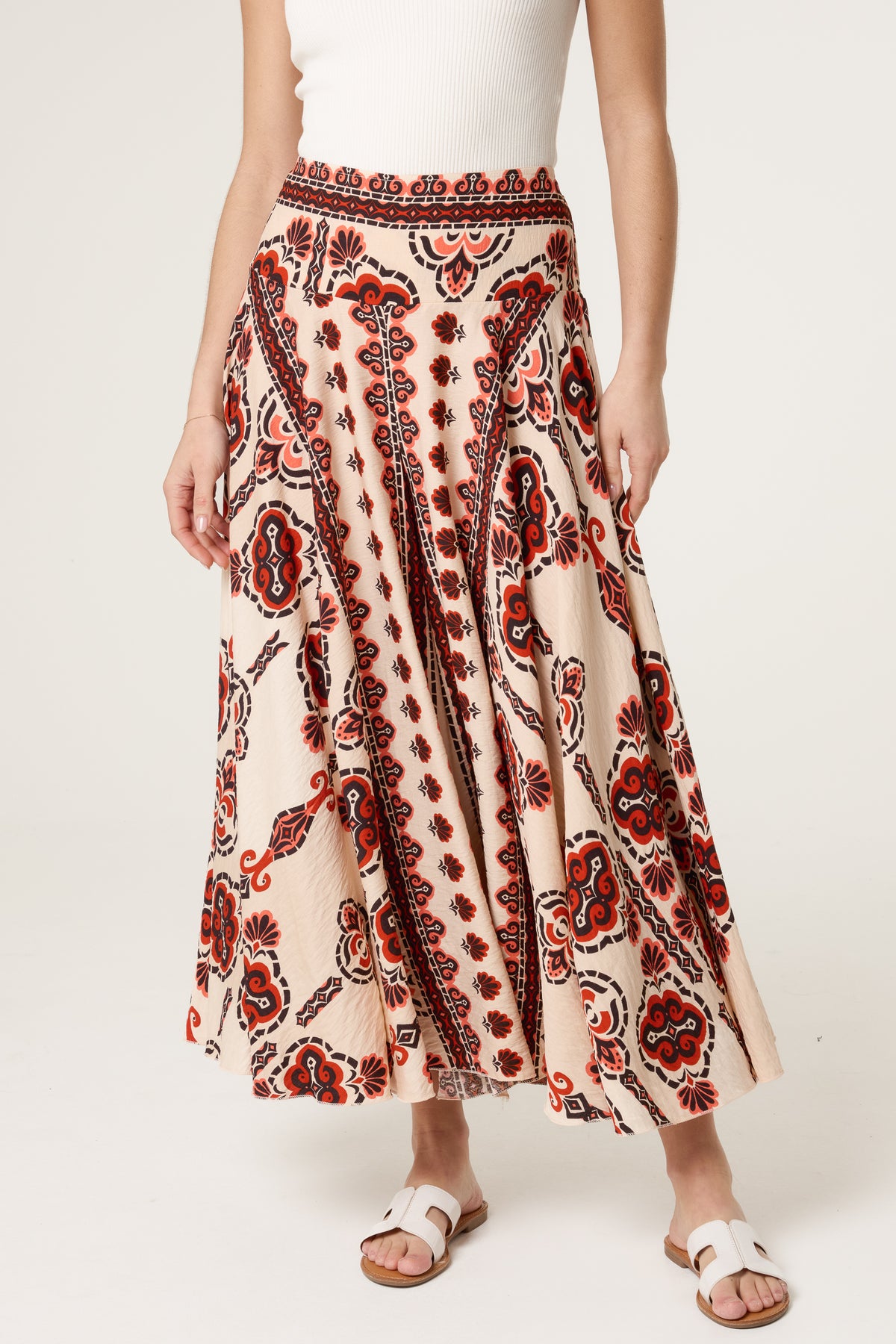 Deep Waistband Flowy Trousers