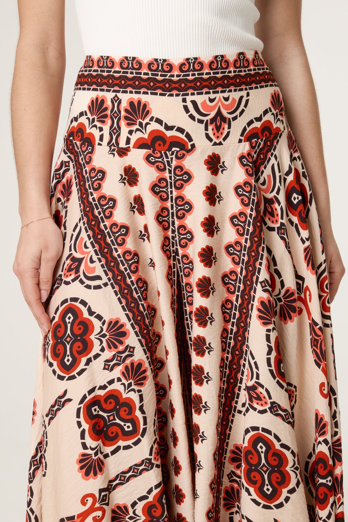 Deep Waistband Flowy Trousers