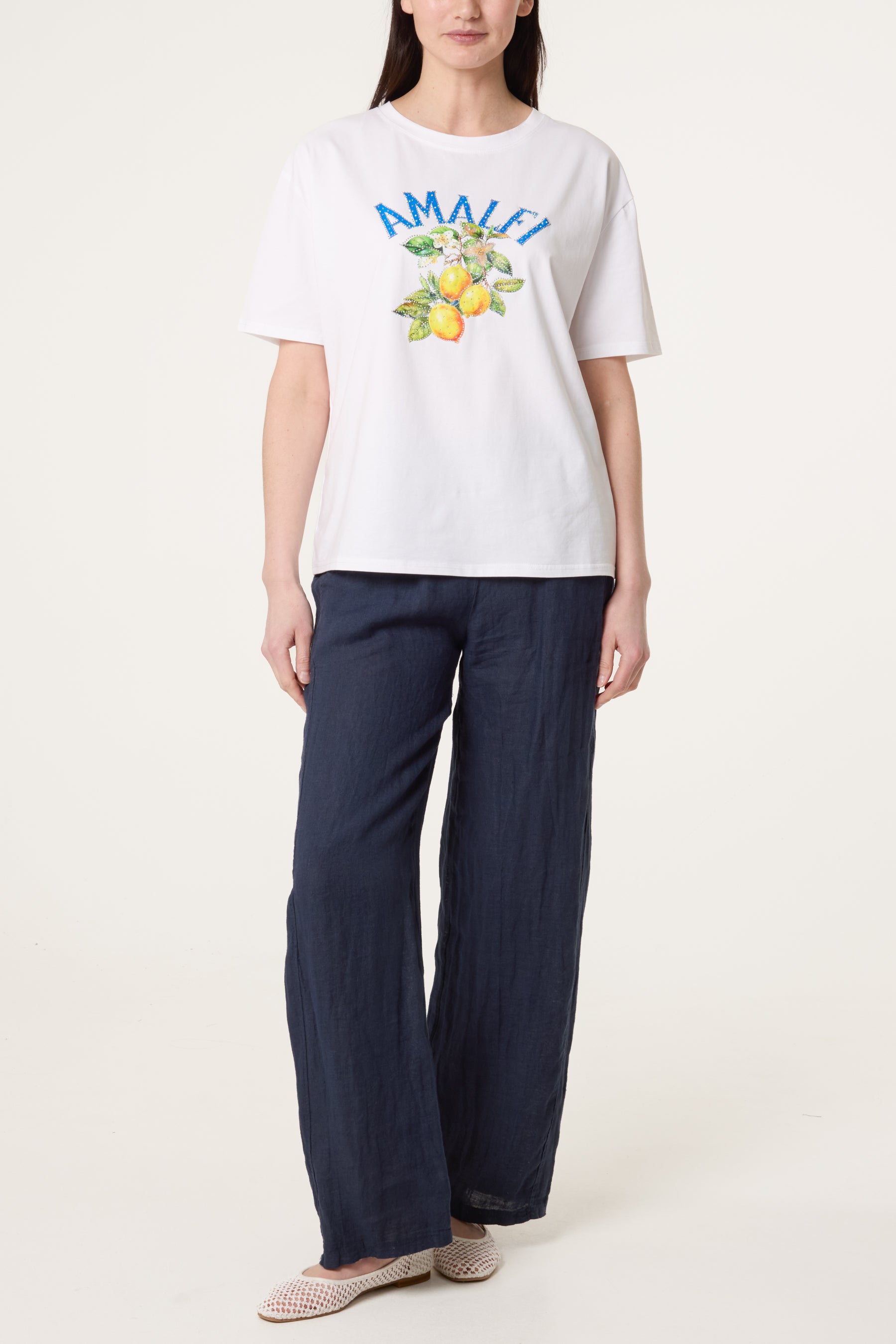 Amalfi Diamante Lemon Print T-Shirt