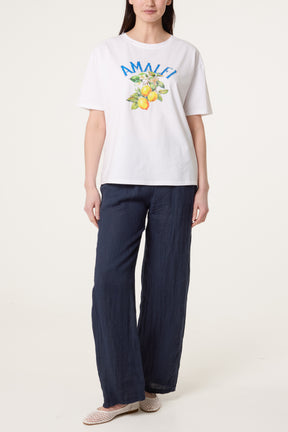 Amalfi Diamante Lemon Print T-Shirt