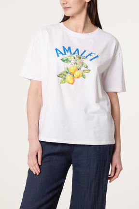 Amalfi Diamante Lemon Print T-Shirt