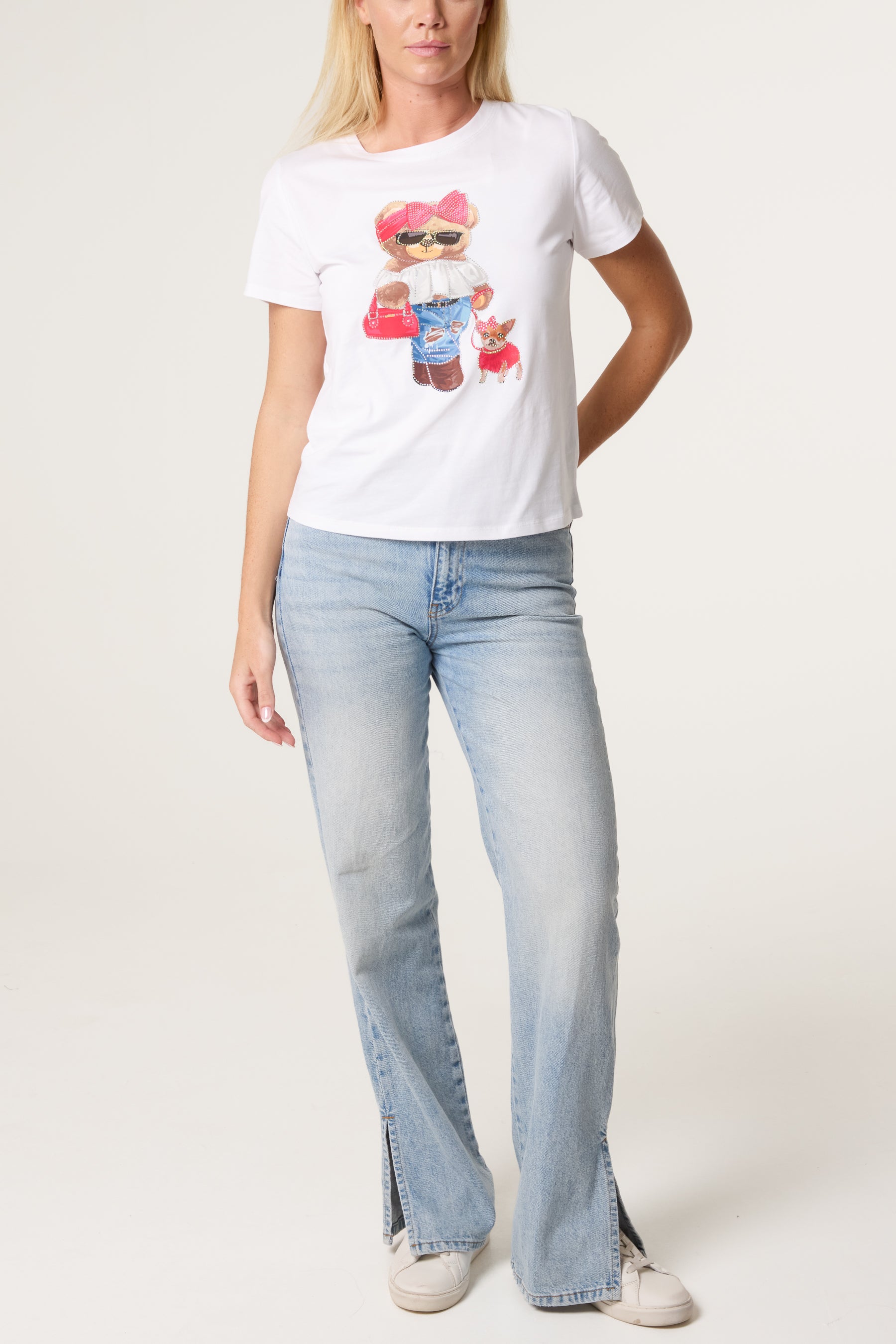 Embellished Bear & Chihuahua T-Shirt