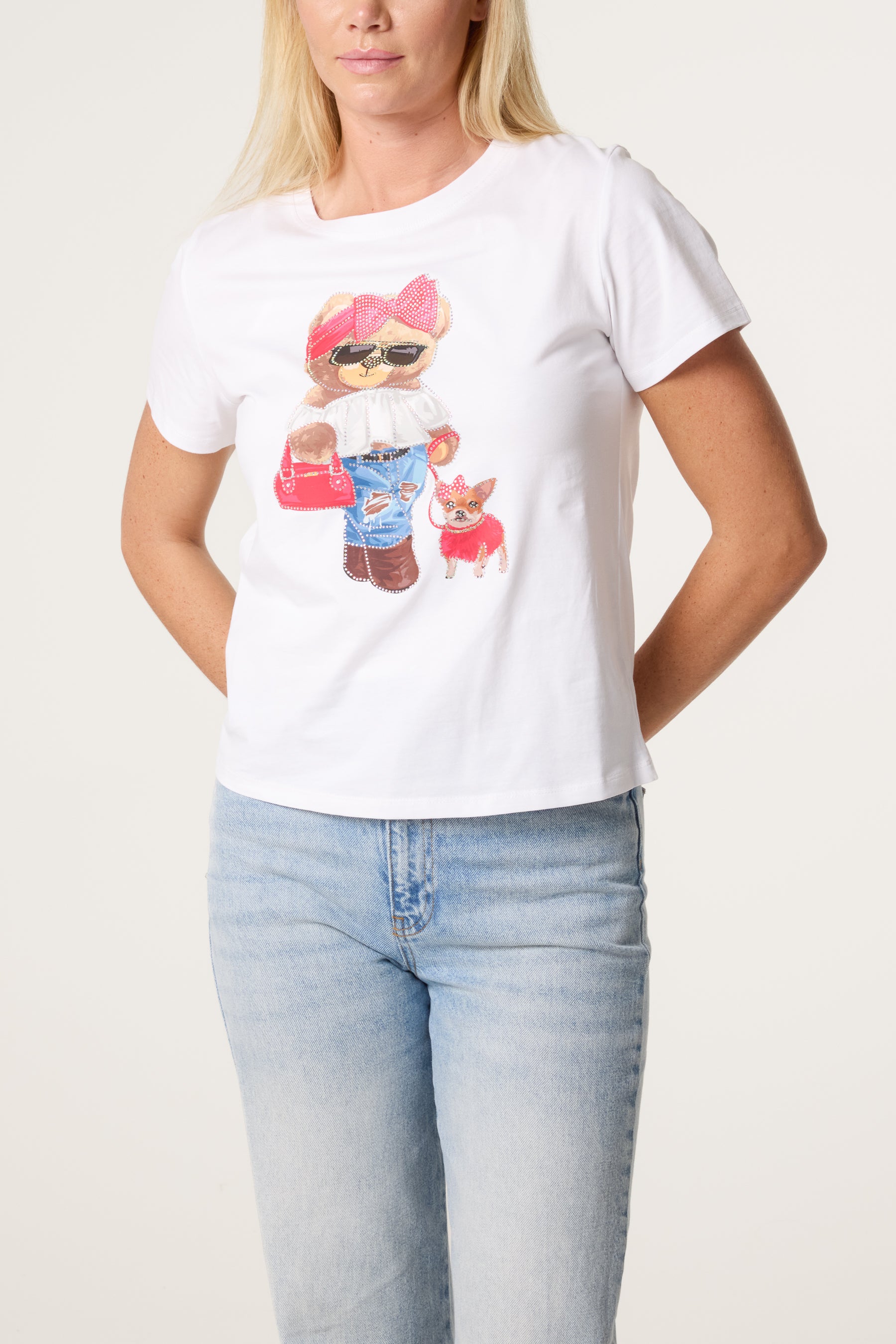 Embellished Bear & Chihuahua T-Shirt