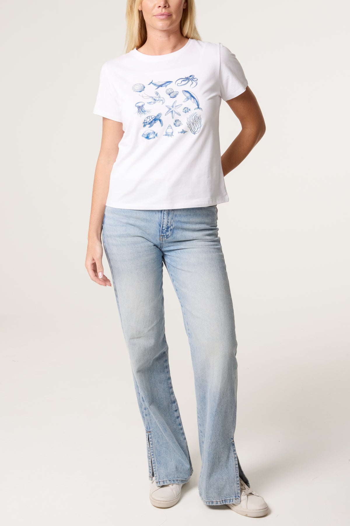 Marine Life Embellished T-Shirt