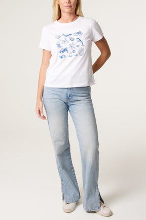 Marine Life Embellished T-Shirt