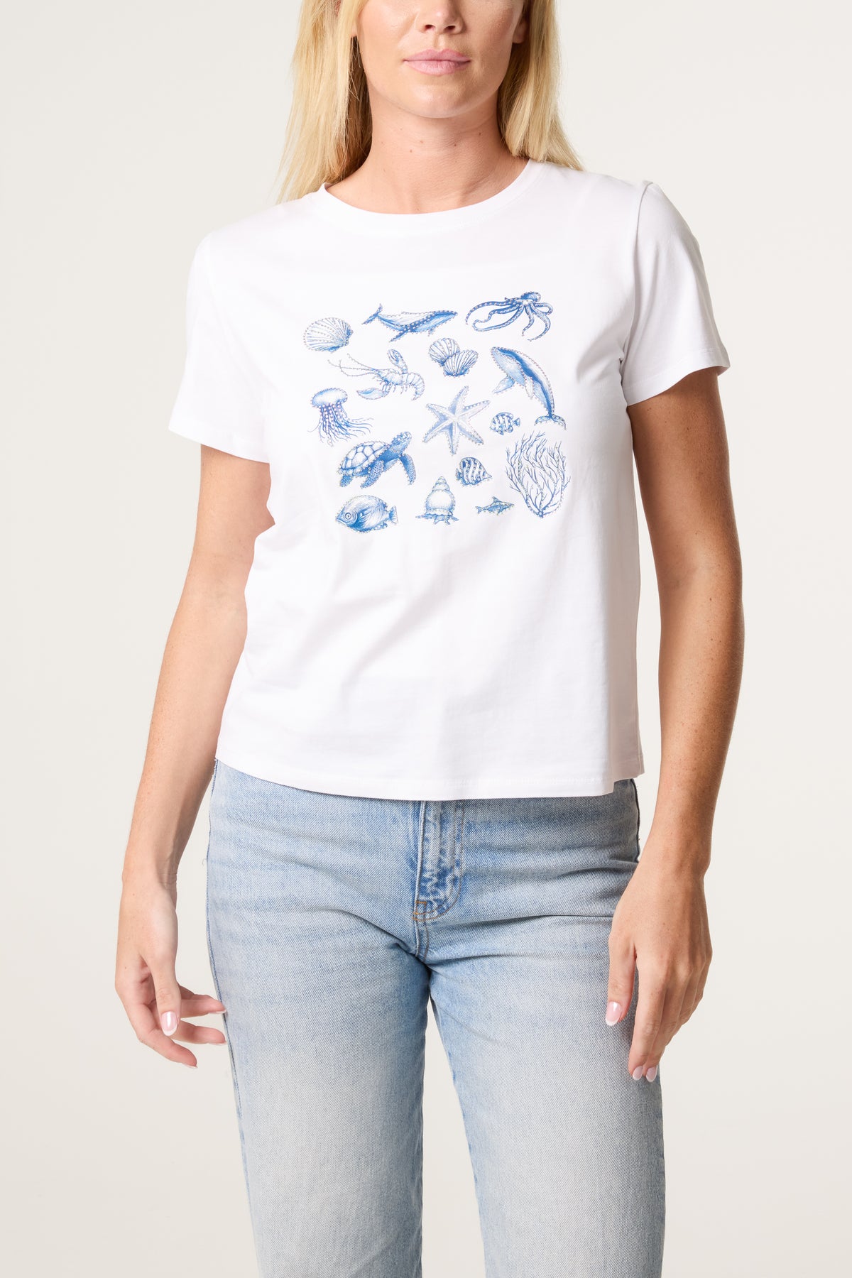 Marine Life Embellished T-Shirt