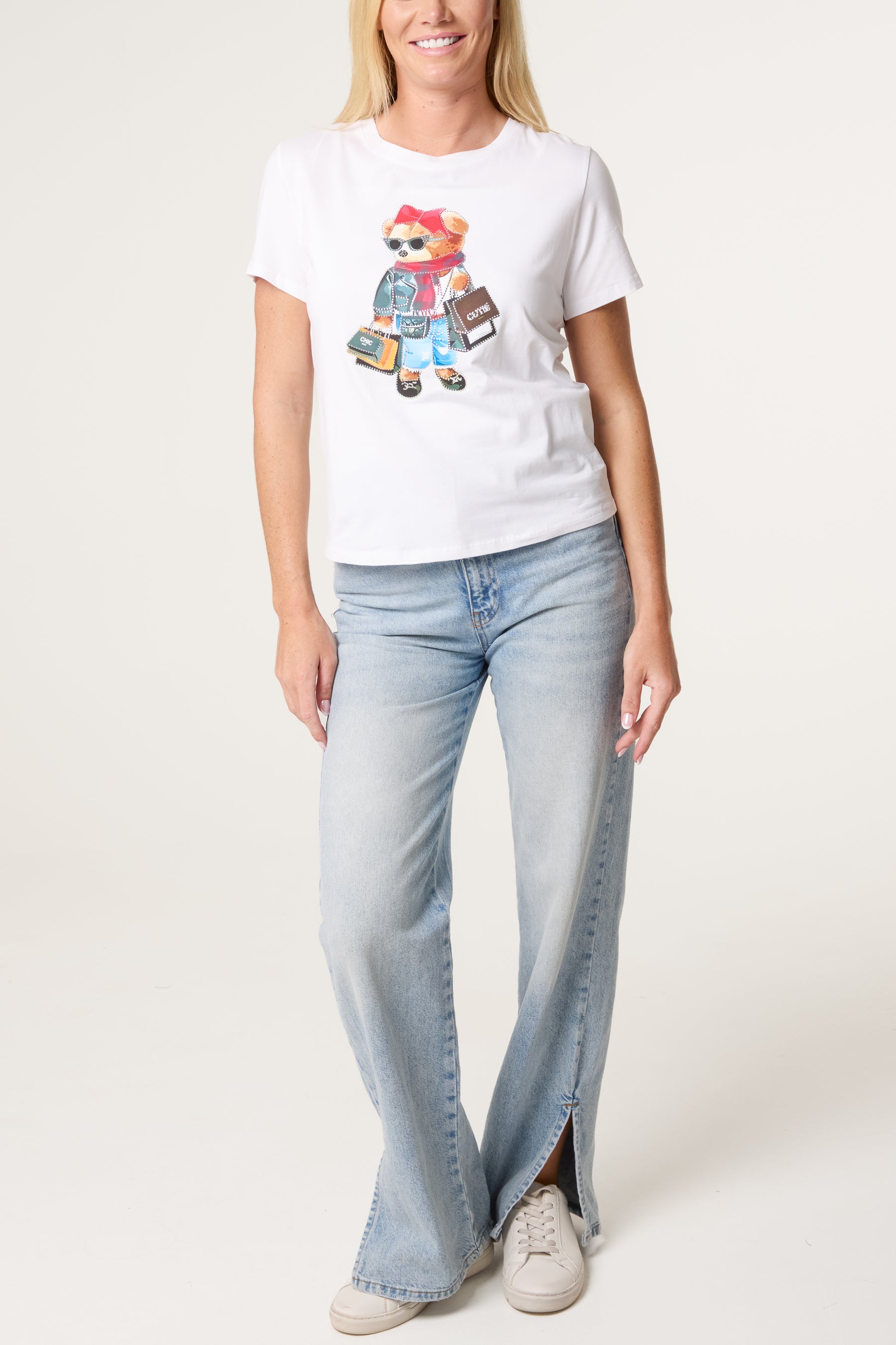 Embellished Shopping Bear T-Shirt