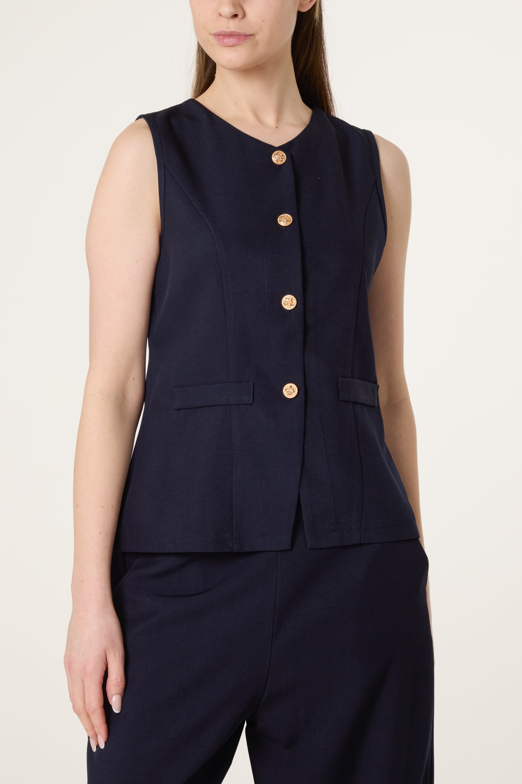Gold Button Waistcoat & Trouser Tailored Co-Ord